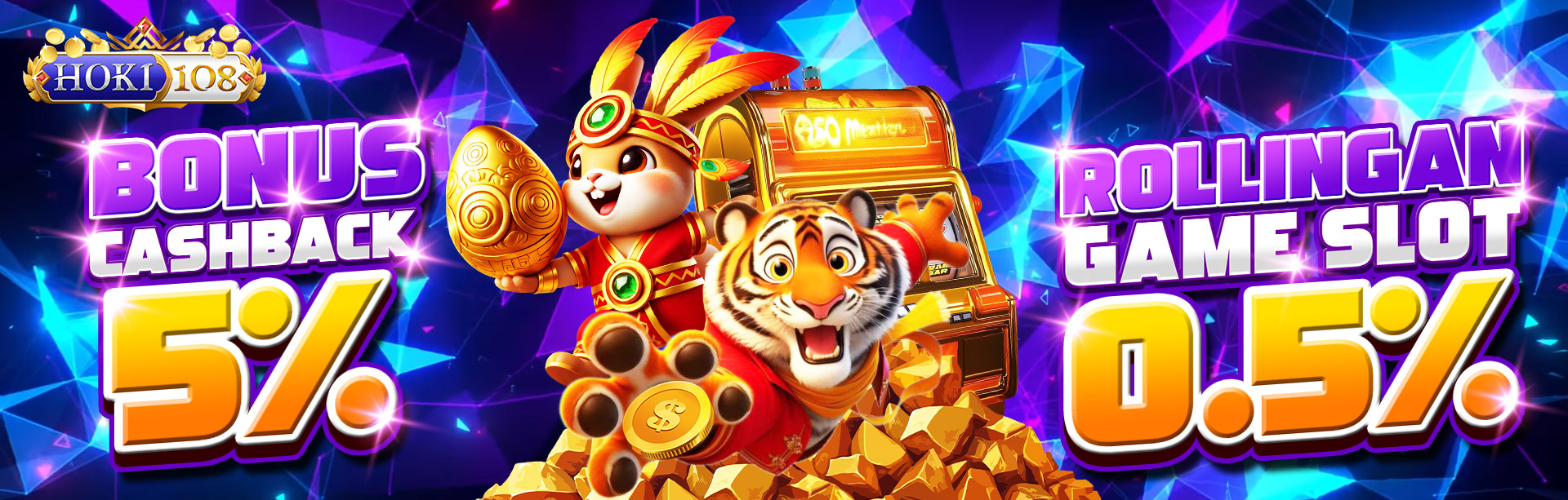 BONUS CASHBACK 5% + KOMISI 0.5% SLOT