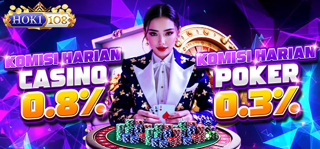 KOMISI HARIAN CASINO 0.8% & POKER 0.3%