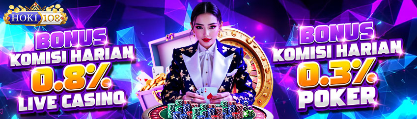 KOMISI HARIAN CASINO 0.8% & POKER 0.3%