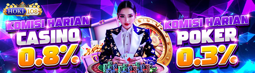 KOMISI HARIAN CASINO 0.8% & POKER 0.3%